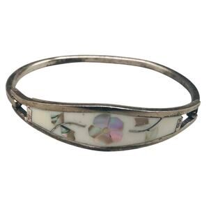 VTG Women's Taxaco Silver Abalone Bracelet Mexico